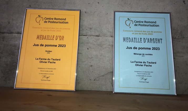 Les médailles obtenues en 2023 pour les jus de pommes